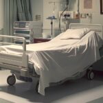 Lit d'hôpital avec drap lavable