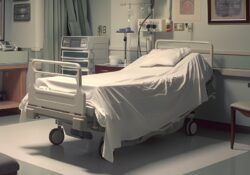 Lit d'hôpital avec drap lavable
